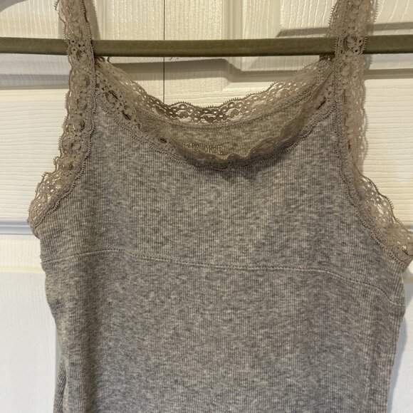 Vtg Y2K Cherokee Gray Cami Twilight Coquette Lace Trim Babydoll Tank Sz L/Girl - Picture 3 of 8